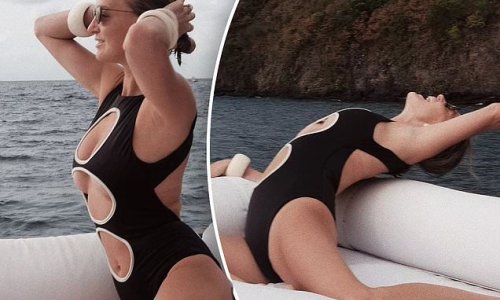 Nadia Fairfax-Wayne's wild swimsuit leaves little to the imagination as she enjoys getaway to luxury Bali resort with her husband