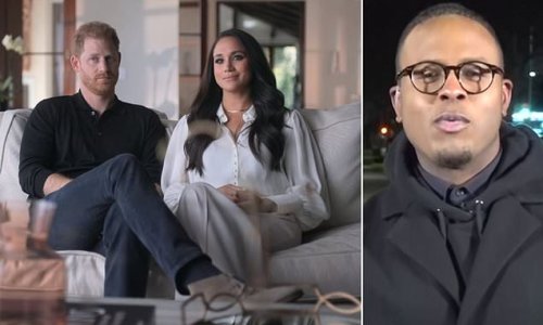 'Is your country really that prejudiced and outdated?' US correspondent tells British viewers that Harry and Meghan are 'winning the PR strategy' in America - as US media laps up bombshell Netflix interview