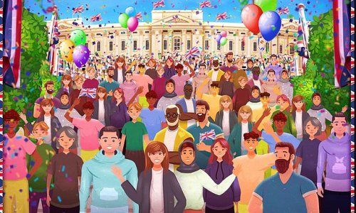 Can YOU spot the crown in this Jubilee brainteaser? Seek-and-find puzzle featuring a vibrant street party will put your observation skills to the test
