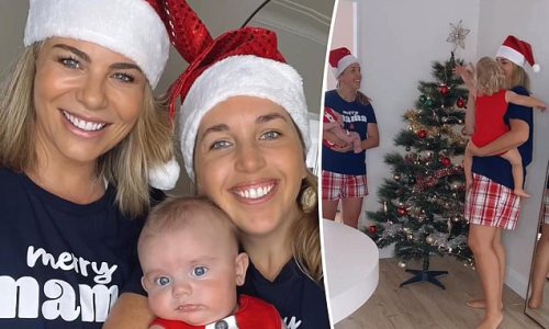 Newlyweds Fiona Falkiner and Hayley Willis decorate the house for their first Christmas as a family of four after welcoming their second child