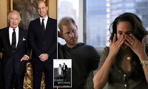 Sussexes wage fresh war on royals: Netflix bombshell docuseries opens with claims Palace 'declined to comment' on fresh accusations of racism, features Meghan breaking down in tears, home footage of Archie - and Prince Harry at Heathrow on DAY of Megxit