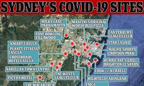 The map that shows why Sydney is doomed to another outbreak: At least NINETEEN venues are shut down for cleaning after being exposed to coronavirus as deadly disease expands through city