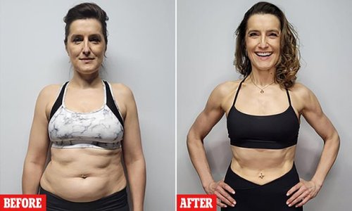 Office worker, 45, who ballooned from a size 8 to a size 16 during Covid transforms her body by losing 3st in four MONTHS with three 6am gym sessions a week and a high protein diet
