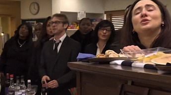 Barry Manilow reacts with excitement after appearing in iconic British soap EastEnders
