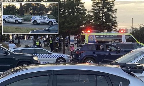 Killer on the loose as man is stabbed to death during a brawl at Melbourne's St Kilda beach in front of a packed crowd