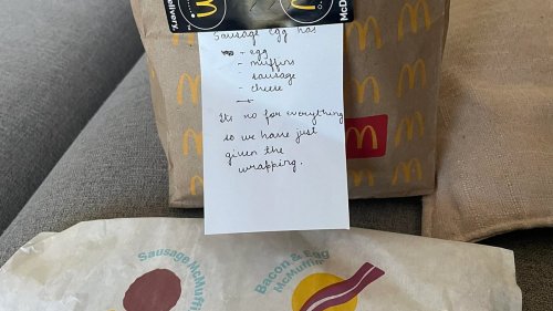 Pregnant woman stunned by 'disappointing' McDonald's breakfast after staff left a blunt note on her...