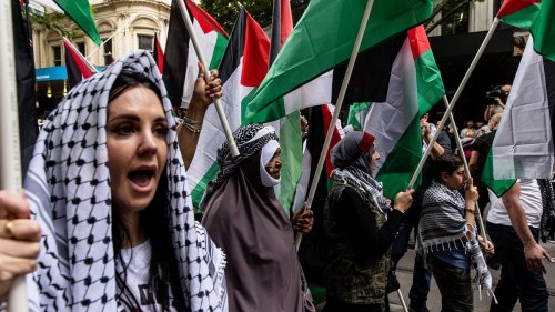 Pro-Palestine supporters rally for Gaza in Sydney and Melbourne as they issue desperate plea in...