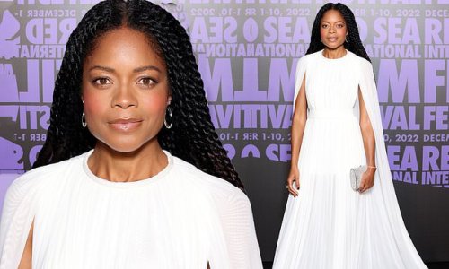 Naomie Harris wows in an eye-catching sheer white gown as she attends Cannes' Women in Cinema event