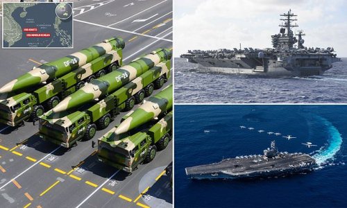 Chinese state media says double US aircraft carrier deployment to the South China Sea is 'at their pleasure' and they could destroy them at any moment with missiles in chilling threat