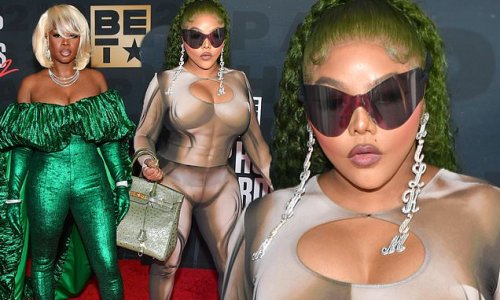 Lil' Kim shows off her knockout curves in VERY daring nude jumpsuit while Remy Ma opts for a metallic green one-piece as they lead the stars at the BET Hip Hop Awards