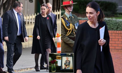 NZ's Jacinda Ardern arrives at Memorial Service for Prince Philip