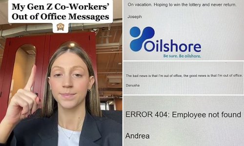 Cheeky Gen Z employees share their amusing (and brutal) out of office messages - but all it does is offend thousands of millennials