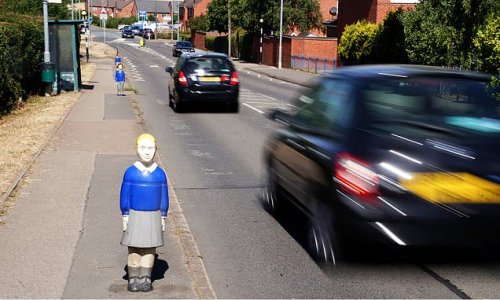 'The stuff of nightmares!': 'Creepy' child-shape bollards designed to alert drivers to school crossing are branded 'terrifying' and have turned village into 'an 80s horror film'