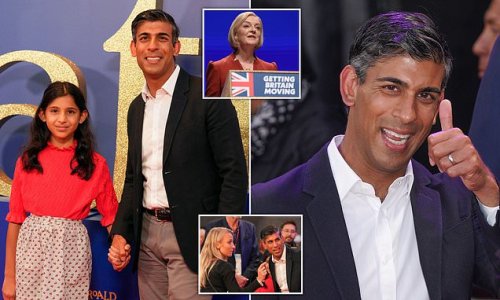 A world away from Truss' troubles: Rishi Sunak takes daughter to London premiere of Matilda the Musical after ex-Chancellor avoided fractious Tory conference 'to let PM own the moment' after mini-budget shambles