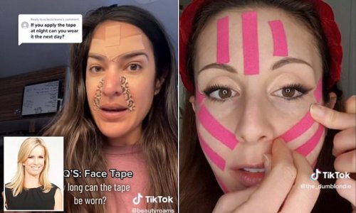 TikTok's latest anti-aging hack sees users TAPE their faces to prevent wrinkles — but does it actually work? Doctors weigh in