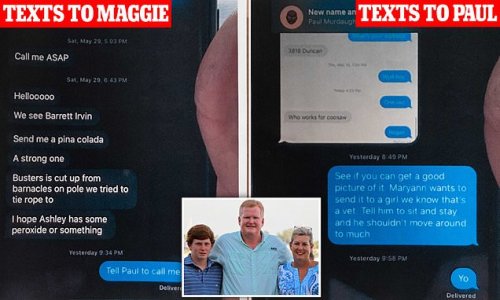 Paul and Maggie Murdaugh's haunting final text messages are revealed - as prosecution claims cell phone data will PROVE Alex was at the murder scene