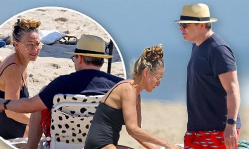 Sarah Jessica Parker, 57, stuns in her favorite $445 Malia Mills swimsuit for Hamptons beach day with husband Matthew Broderick
