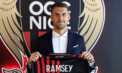 Aaron Ramsey scores a sensational debut goal for Nice just ONE MINUTE after coming on as a substitute in their Ligue 1 opener against Toulouse... as he bids to rebuild his career after Juventus struggles
