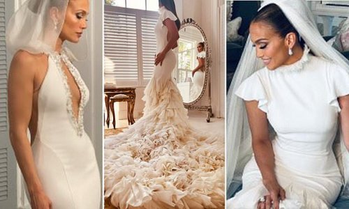 J Los Three Wedding Dresses Revealed Jennifer Lopez Shows Off Stunning Bridal Gowns In First 9605