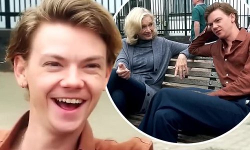 'They're going to arrest us!': The moment Diane Sawyer's interview with Love Actually star Thomas Brodie-Sangster in London was cut short by police for lack of a 'proper permit'