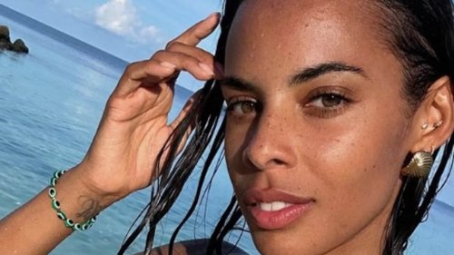 Rochelle Humes flaunts her incredible abs in a white bikini as she soaks up the sun on luxury family...