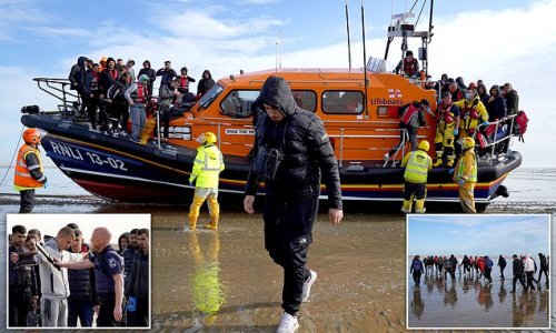 More than 300 migrants arrive in UK as crossings continue for FOURTH day in a row: Asylum-seekers land on Kent beach as total numbers making crossing the year rises above 8,500 despite risk of Rwanda deportation