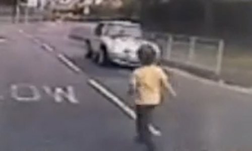 Alarming footage shows boy escaping nursery and running into road