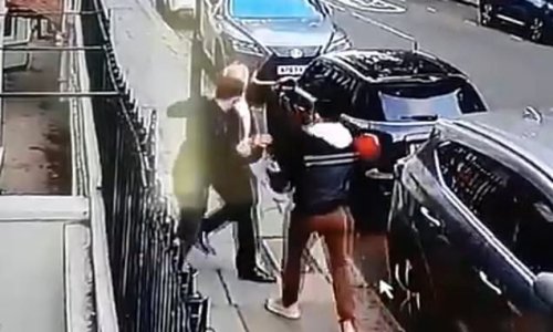 Disgusting moment two thugs violently mug elderly man in Chelsea