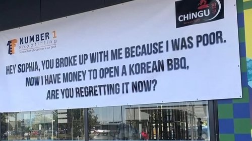 Melbourne restaurant owner's breakup revenge sign goes viral at Chingu Korean BBQ
