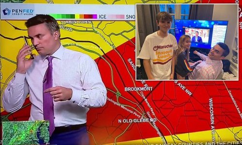 Moment meteorologist calls his KIDS during live broadcast to warn them about tornado
