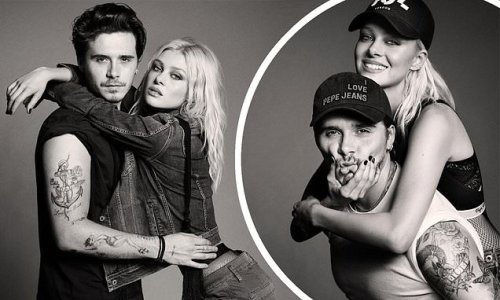 Brooklyn Beckham tenderly places his hands on Nicola Peltz's hips