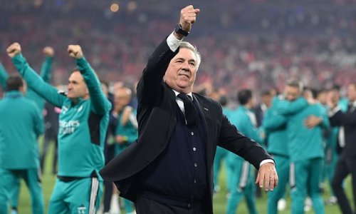 PETE JENSON: Carlo Ancelotti moves into a league of ONE after winning his fourth Champions League in Real Madrid's win over Liverpool... his faith in Vinicius Jr is one of the Italian's greatest successes in a season of many