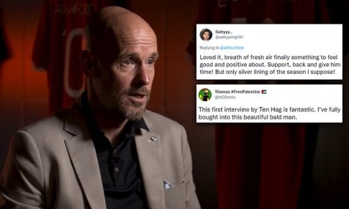 'Only silver lining of the season': Manchester United fans are filled with optimism after new manager Erik ten Hag's 'fantastic' first interview as Red Devils boss offers 'finally something to feel good and positive about'