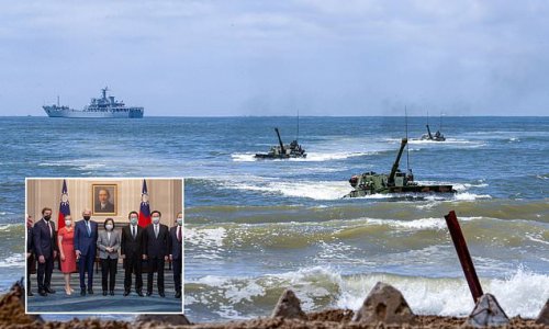 China stages fresh military exercises around Taiwan and warns it will 'crush' foreign interference as US lawmakers visit the island days after Nancy Pelosi trip enraged Beijing
