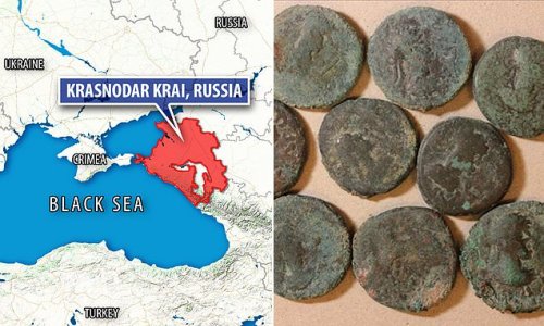1,400 year-old copper coins found at Phanagoria in Russia