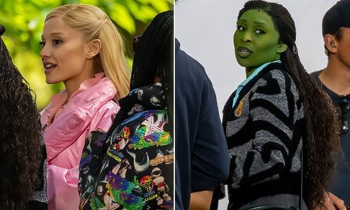 Ariana Grande And Cynthia Erivo Are Seen On The Set Of Wicked Together