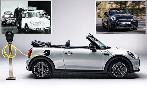 That's no mini price tag! Mini Electric Convertible has a 124-mile range and costs a staggering £52,500 - that's 105 times as much as the 1959 original!