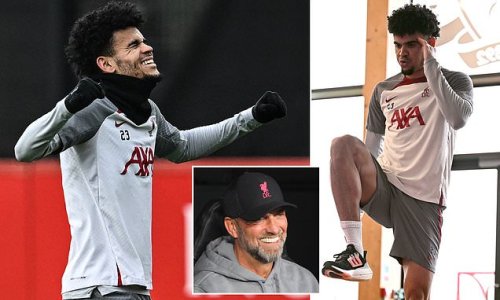 Liverpool star Luis Diaz returns to first team training after FIVE months out with a knee injury... providing Jurgen Klopp's side a massive boost in their push to qualify for next season's Champions League