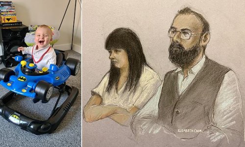 Mother and her boyfriend forced her baby to eat his own vomit and 'joked' he should bathe in bleach before killing 10-month-old in lockdown, murder trials hears