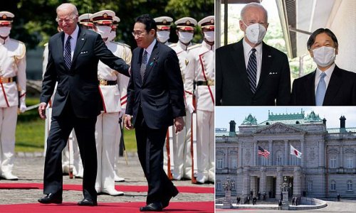 Biden visits two Tokyo palaces before noon as he meets Japan's PM Kishida and thanks him for his support for Ukraine - and has a private audience with the emperor