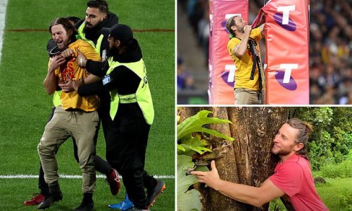 REVEALED: The shock past of the tree-hugging eco PEST who terrorised the NRL grand final by invading the pitch - and the meaning of his 'For the Kids' slogan