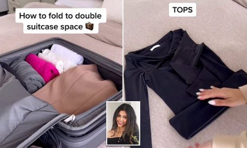 Mum reveals how she DOUBLES her suitcase space when travelling with a simple folding technique: 'It will prevent wrinkles'