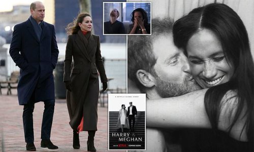 William and Kate were blindsided by Harry and Meghan's bombshell Netflix trailer: Prince and Princess 'didn't know' teaser would land during their first US trip since 2014 - as they prepare to meet President Biden today