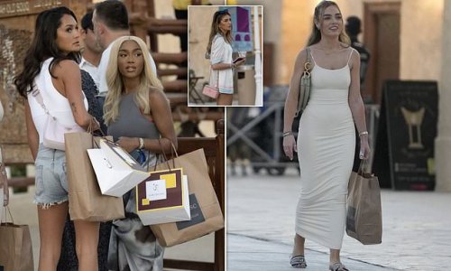 The England WAGs go shopping: Jack Grealish's girlfriend Sasha Attwood leads the bevy of beauties splashing the cash in Doha during the World Cup