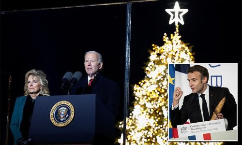 Joe and Jill Biden light national Christmas tree before trip to restaurant and a cozy dinner with the Macrons ahead of formal White House state banquet on Thursday