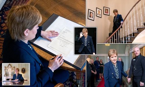 It's Nicola Stur-gone! Outgoing First Minister sends resignation letter to the King and bids emotional farewell to Bute House as she hands over to Humza Yousaf... leaving him to pick up the pieces of shattered SNP