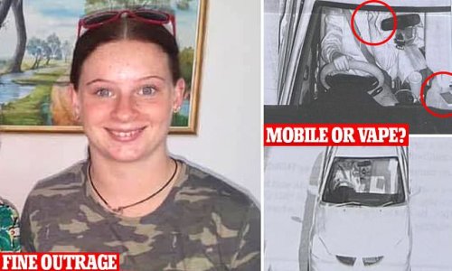 Teen girl fined for $1078 for using her mobile phone while driving reacts with outrage as she argues 'it was quite clearly holding my trusty vape'