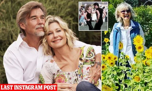 Olivia Newton-John shared final heartbreaking photo with husband John Easterling just three days before she passed away from cancer aged 73 - as Hollywood mourns one of its brightest stars
