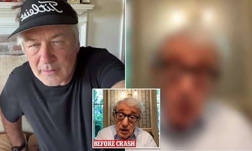 Alec Baldwin is mocked for his 'bad Spanish' while roaring at worker about barking dogs when Woody Allen's Wi-Fi crashed during live chat about director's new book
