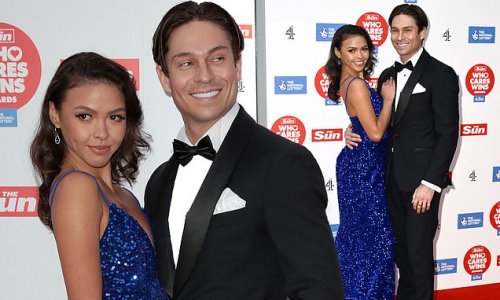 Joey Essex cuts a dapper figure as he cosies up to glamorous Dancing On
